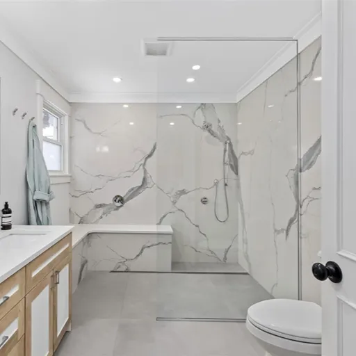 Marble tile shower in Sault Ste. Marie